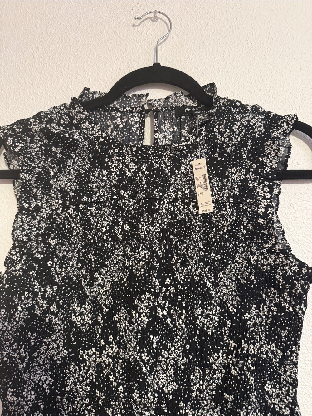 Madewell Smocked Crewneck Mini Dress in Floral - Picture 5 of 9